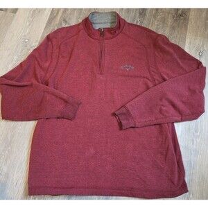 Callaway Golf Pullover Heather Quarter Zip Athletic Maroon‎ Size Med